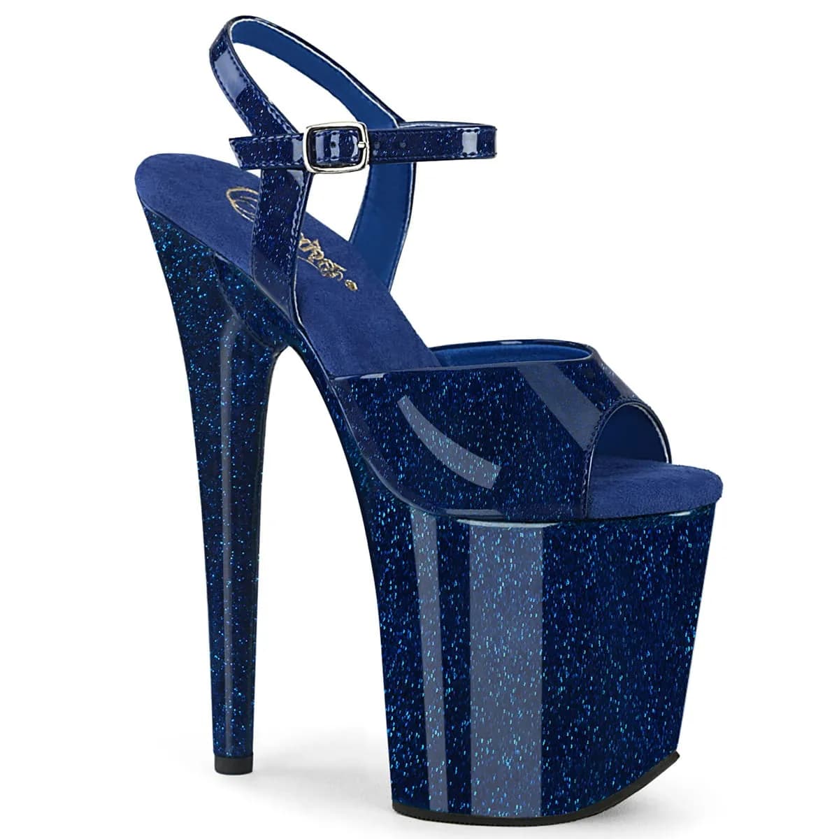 Pleaser FLAMINGO-809GP Damen Sandale Dunkelblau EU 42