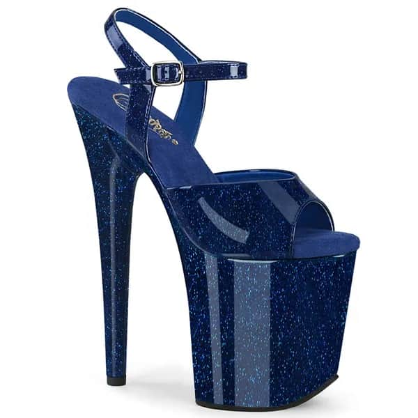 Pleaser FLAMINGO-809GP Damen Sandale Dunkelblau EU 42