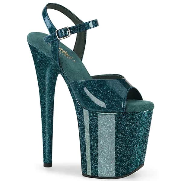 Pleaser FLAMINGO-809GP Damen Sandale Blau Lack EU 36