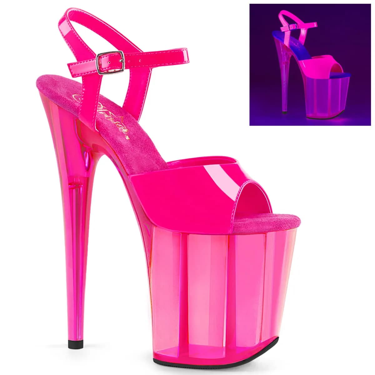 Pleaser FLAMINGO-809UVT Damen Sandale Pink EU 36