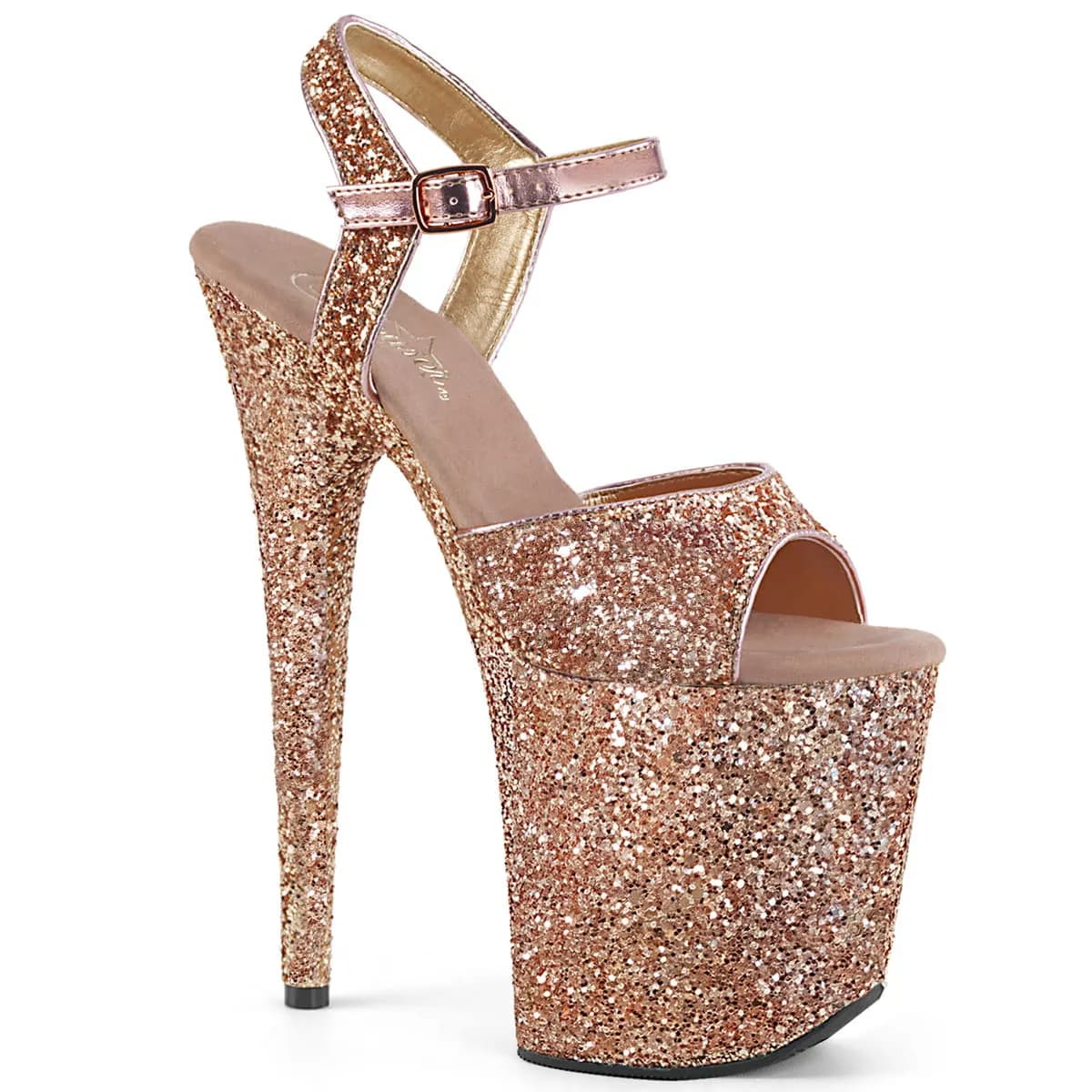 Pleaser FLAMINGO-810LG Damen Sandale Roségold EU 37