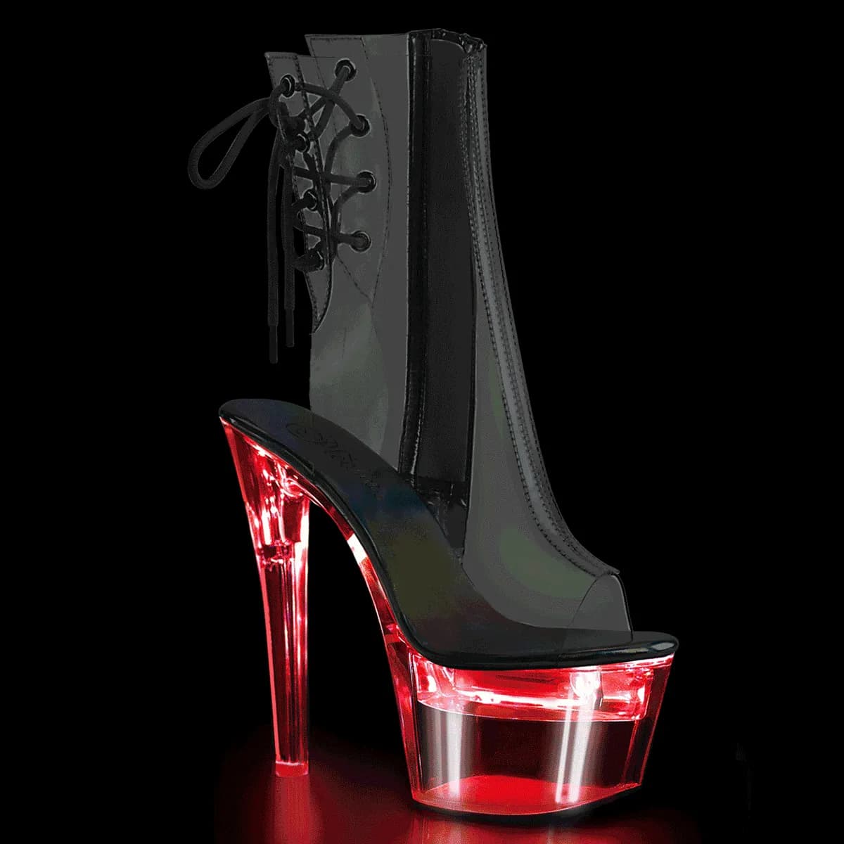Pleaser FLASHDANCE-1018C-7 Damen Stiefelette Transparent EU 39