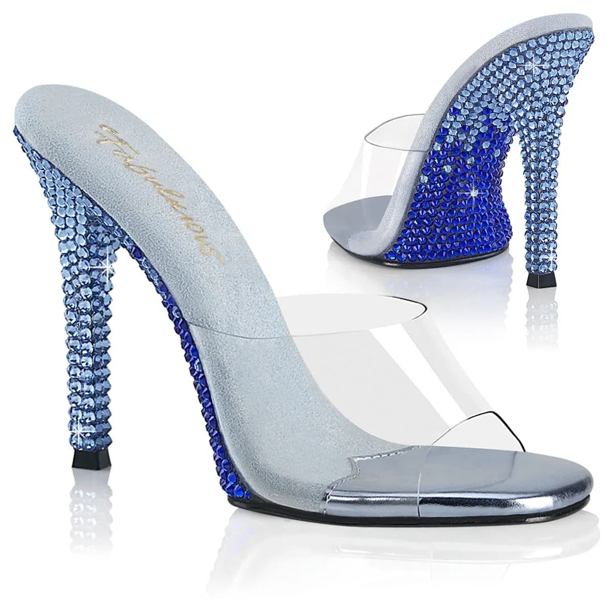 Fabulicious GALA-01DMM Damen Slipper Transparent Hellblau EU 38