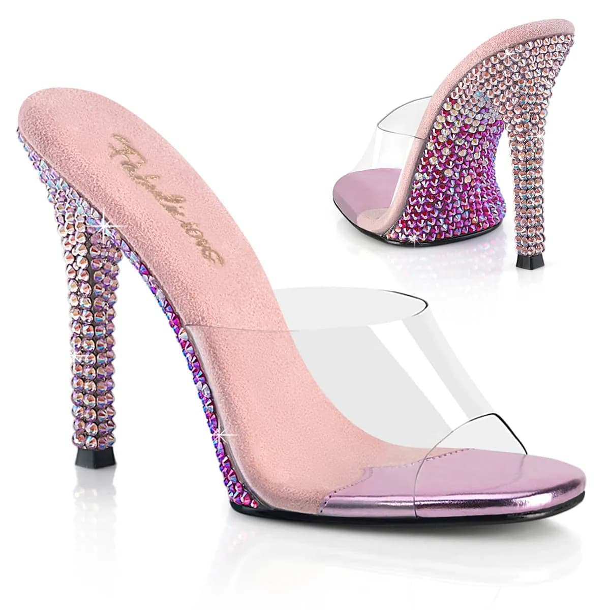 Fabulicious GALA-01DMM Damen Slipper Transparent Rosa EU 36