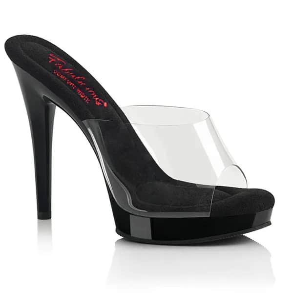 Fabulicious GLORY-501 Damen Slipper Transparent Schwarz EU 39