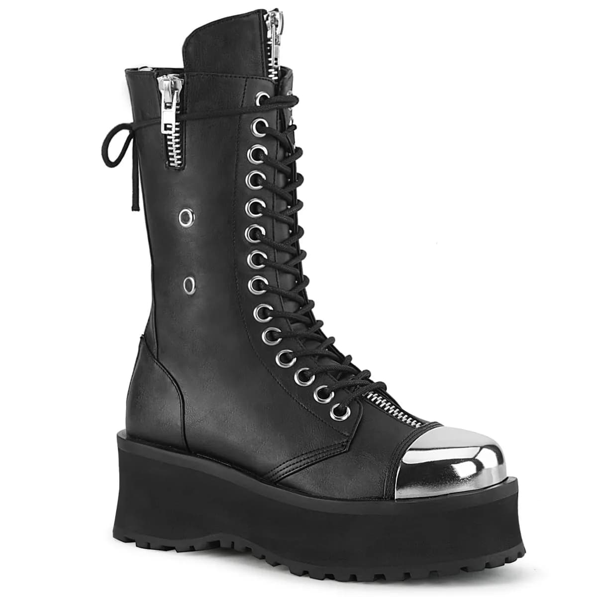 DemoniaCult GRAVEDIGGER-14 Unisex Stiefel Schwarz EU 37