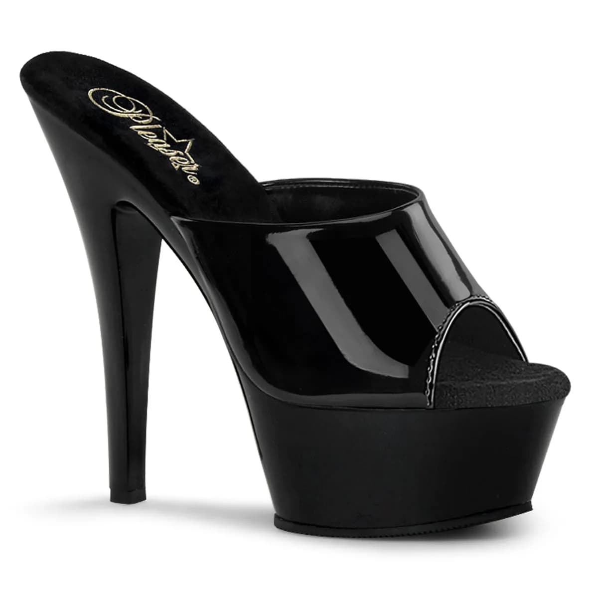 Pleaser KISS-201 Damen Sandale Schwarz Glanz EU 41