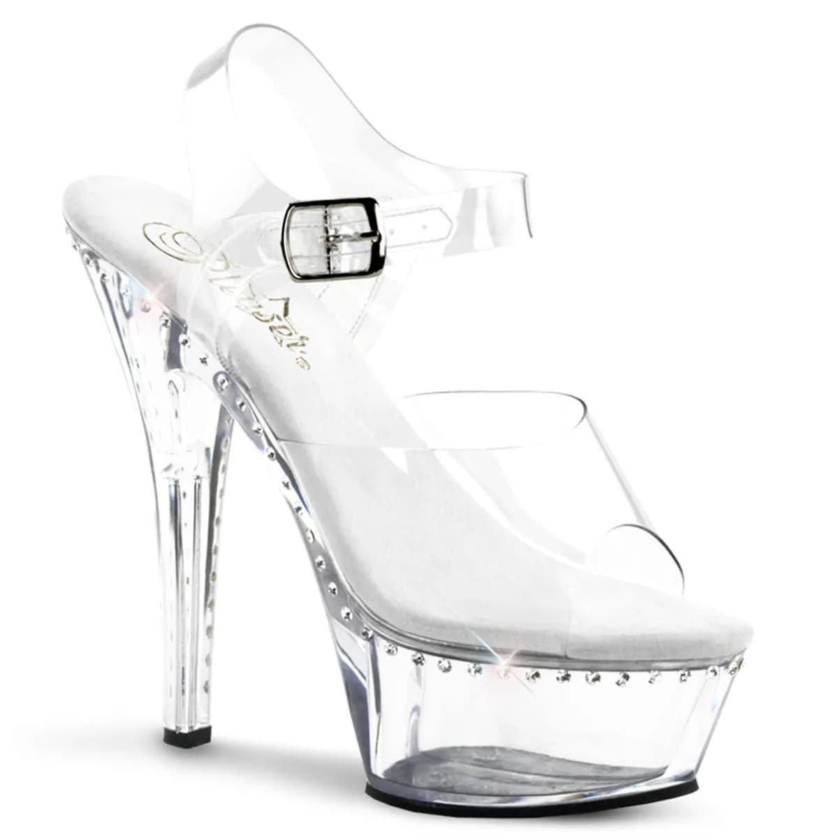 Pleaser KISS-208LS Damen Sandale Transparent EU 39