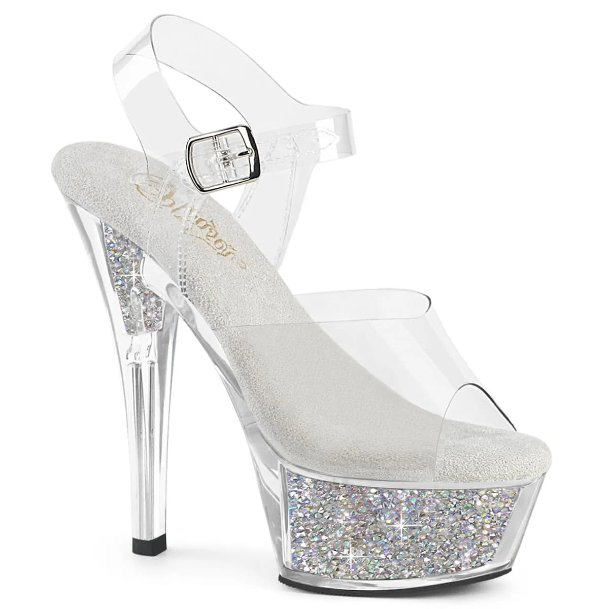 Pleaser KISS-208RSI Damen Sandale Transparent EU 44