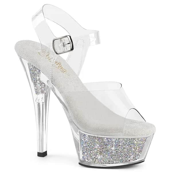 Pleaser KISS-208RSI Damen Sandale Transparent EU 44