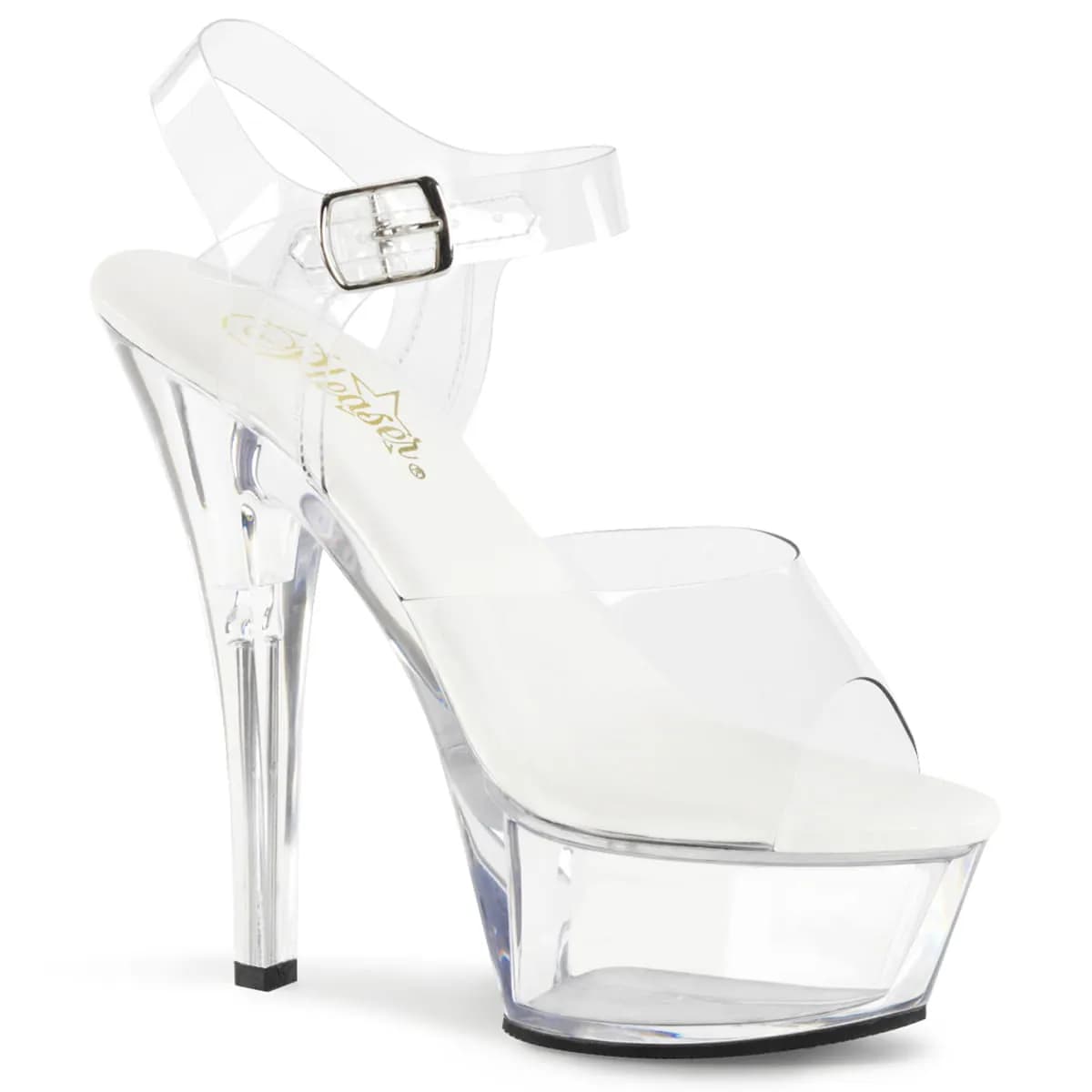 Pleaser KISS-208VL Damen Sandale Transparent EU 37