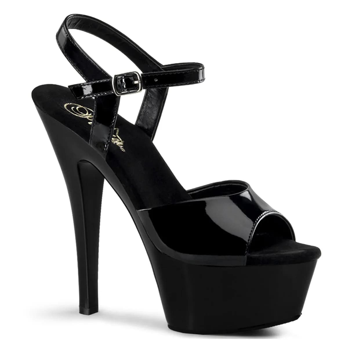 Pleaser KISS-209 Damen Sandale Schwarz Glanz EU 35