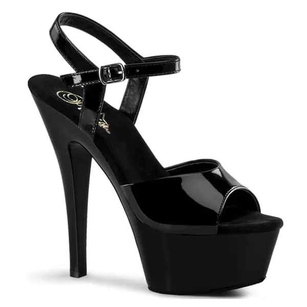 Pleaser KISS-209 Damen Sandale Schwarz Glanz EU 35