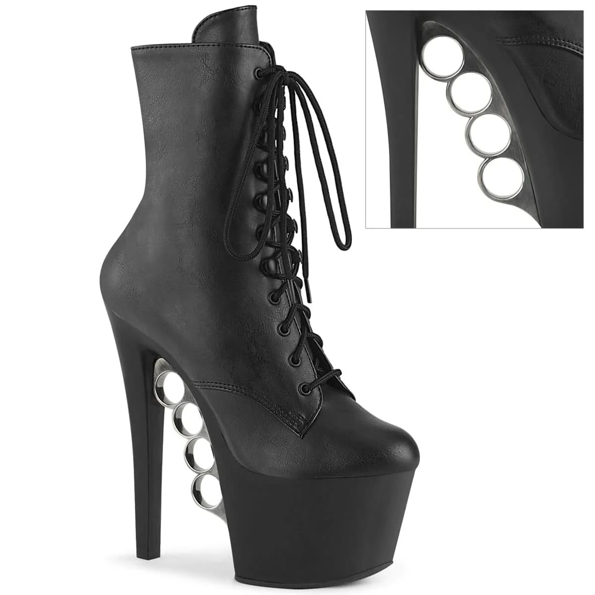 Pleaser KNUCKS-1020 Damen Stiefelette Schwarz EU 37