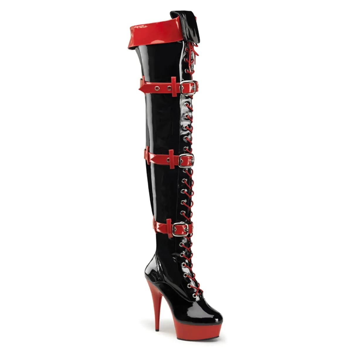 Funtasma MEDIC-3028 Damen Stiefel Schwarz Rot EU 42