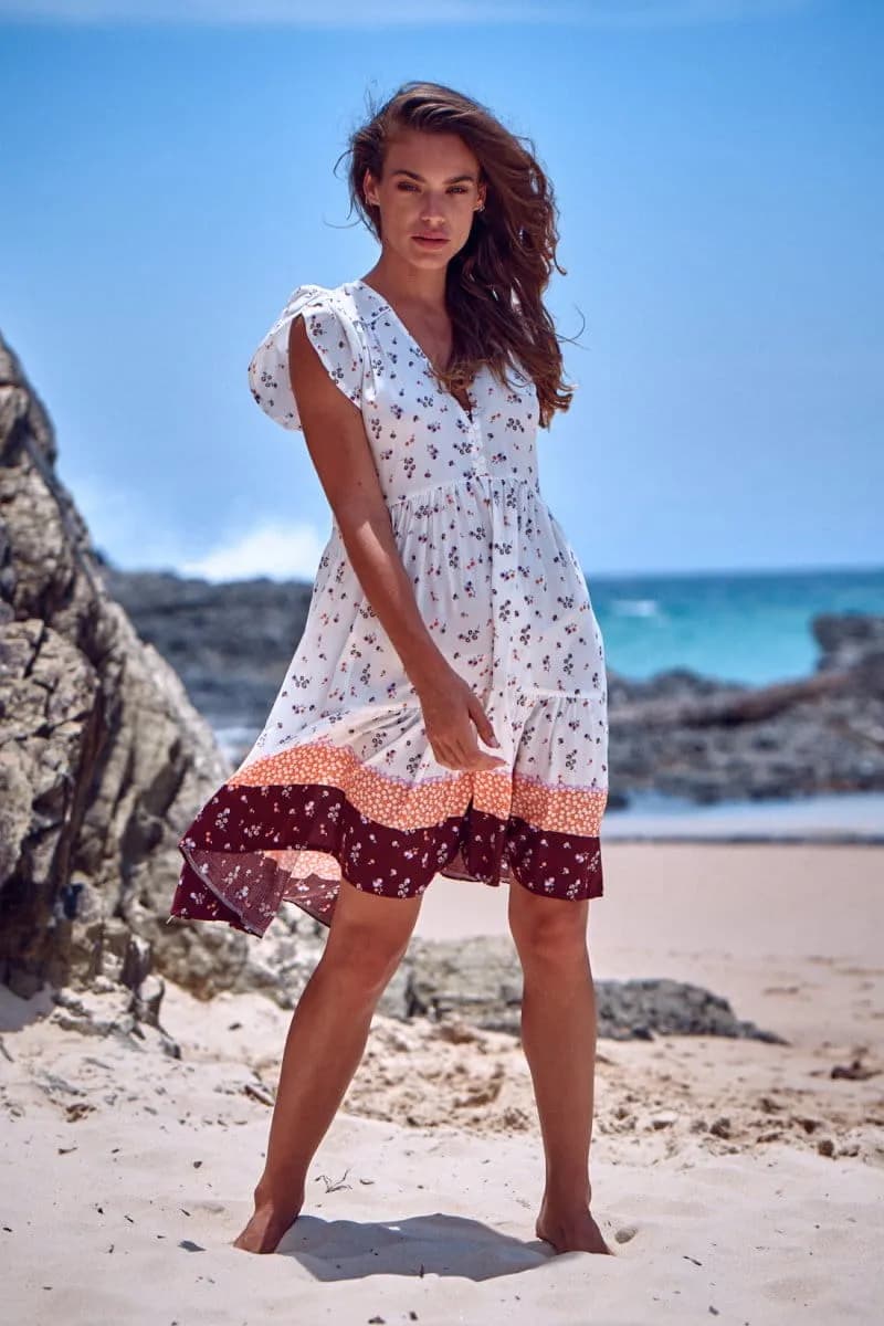 JAASE Mimi Endless Summer Mini Kleid Weiß – Sommerliches Damenkleid für jeden Anlass - XS
