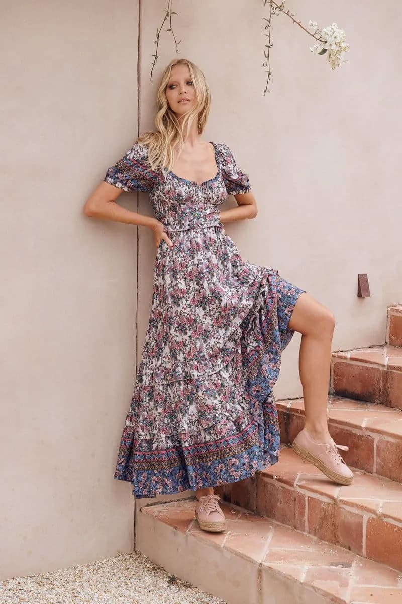 JAASE Clemence Moyo Maxi Kleid Blau – Elegantes Sommerkleid für Damen