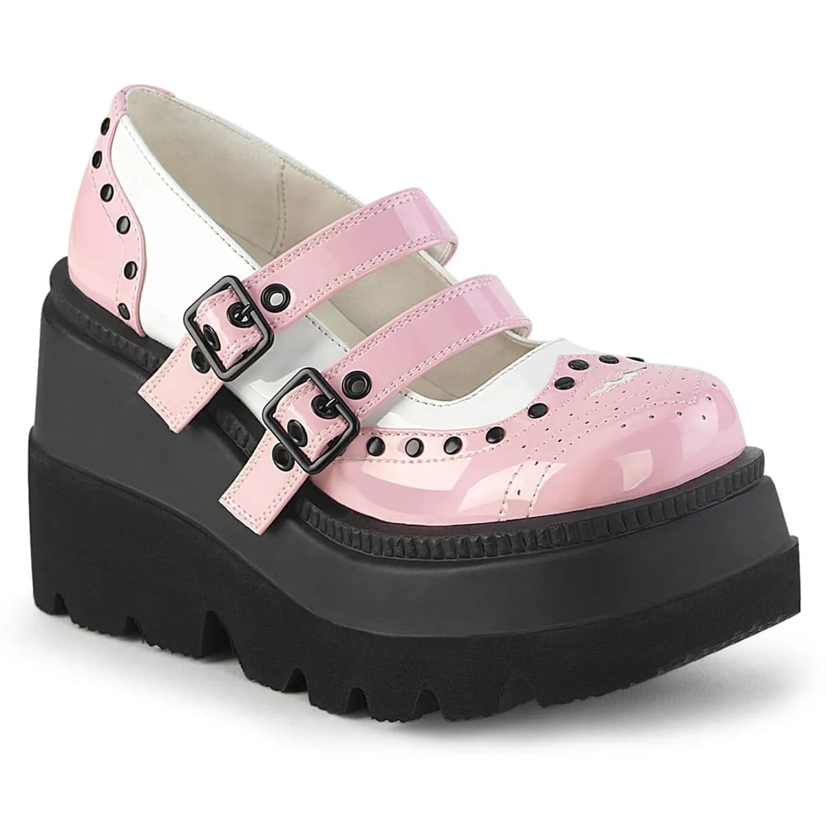 DemoniaCult SHAKER-27 Damen Sandale Rosa Weiß EU 38