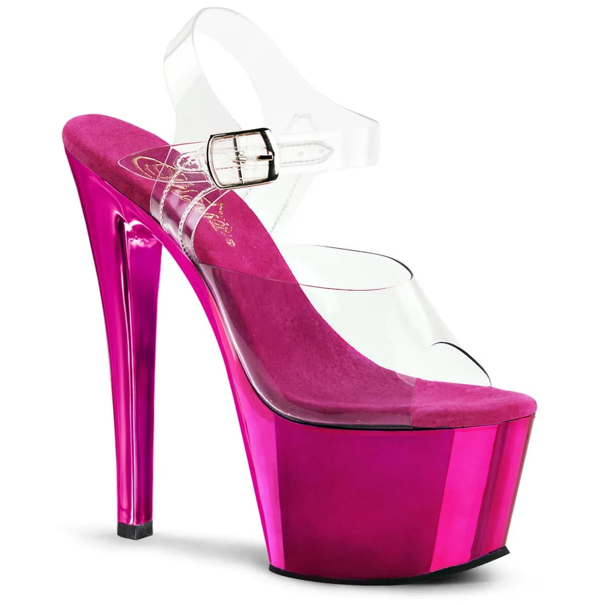 Pleaser SKY-308 Damen Sandale Transparent Pink EU 44