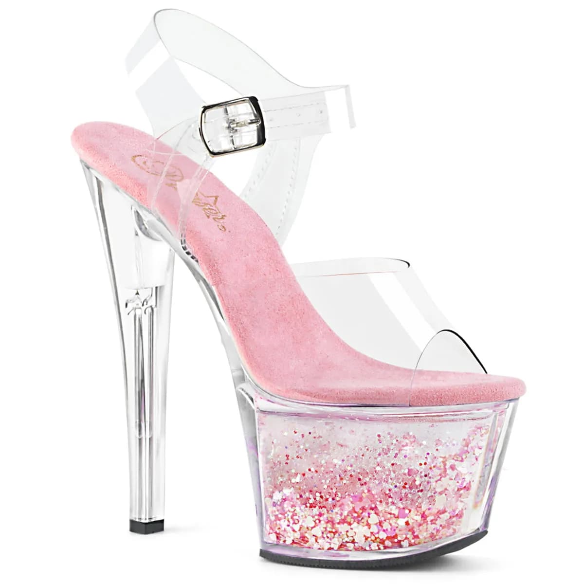 Pleaser SKY-308WHG Damen Sandale Transparent EU 39