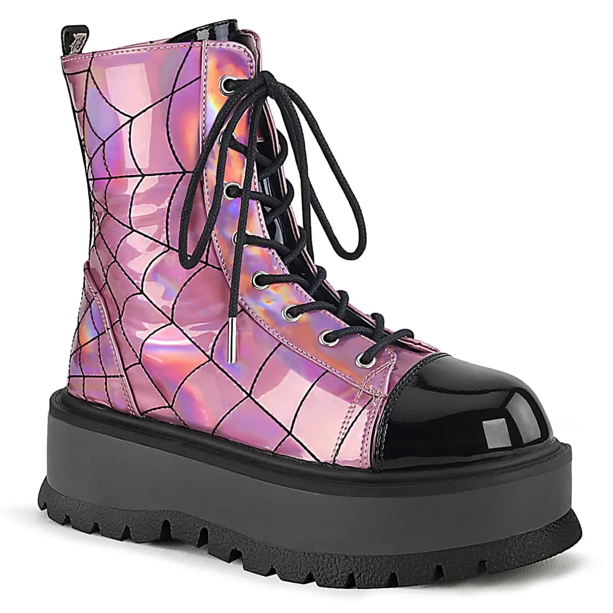 DemoniaCult SLACKER-88 Damen Stiefelette Pink Schwarz EU 42
