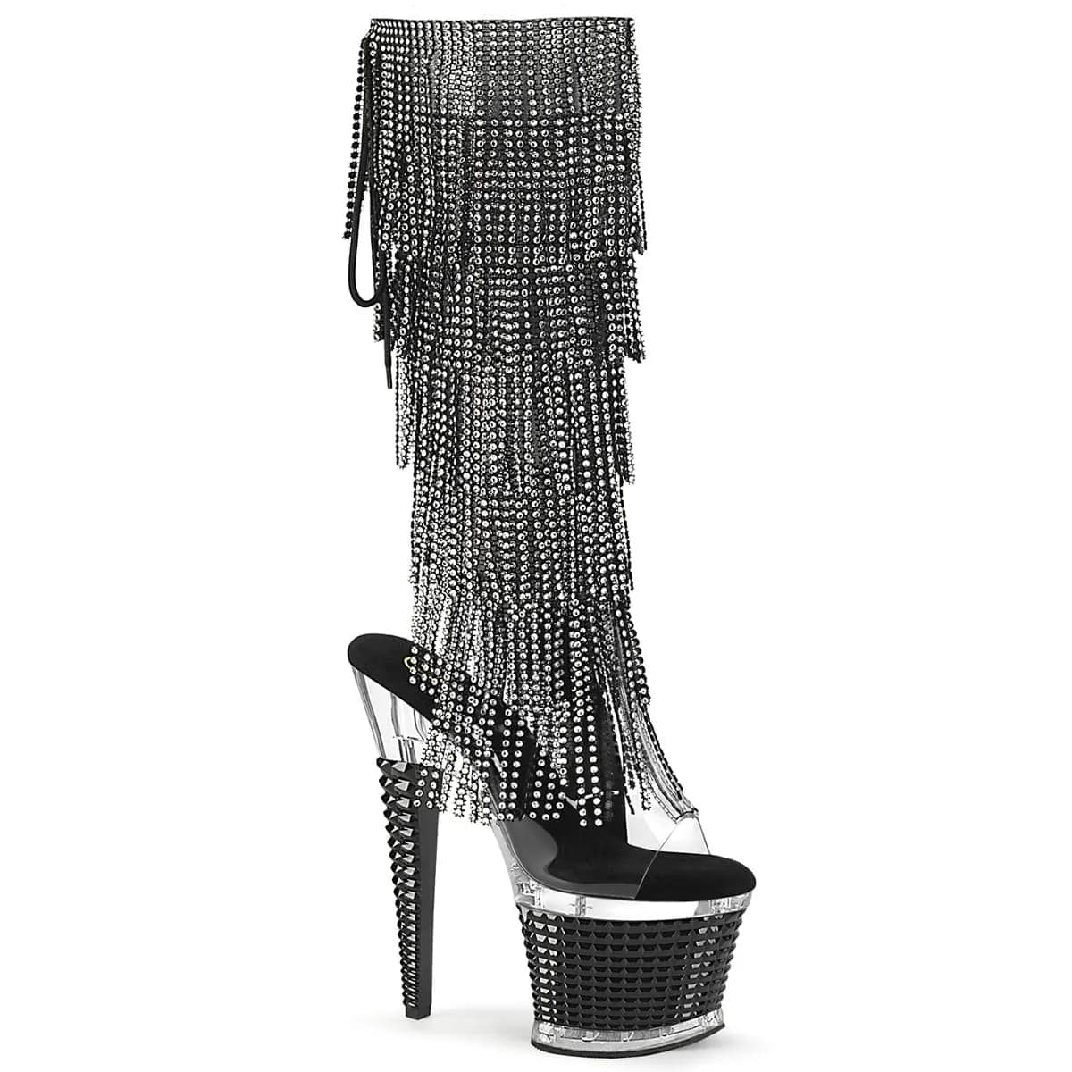 Pleaser SPECTATOR-2017RSF Damen Stiefel Transparent Schwarz EU 39