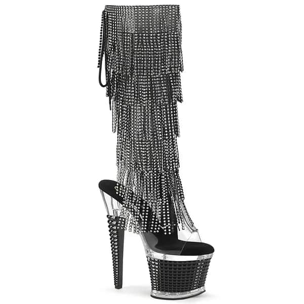 Pleaser SPECTATOR-2017RSF Damen Stiefel Transparent Schwarz EU 39