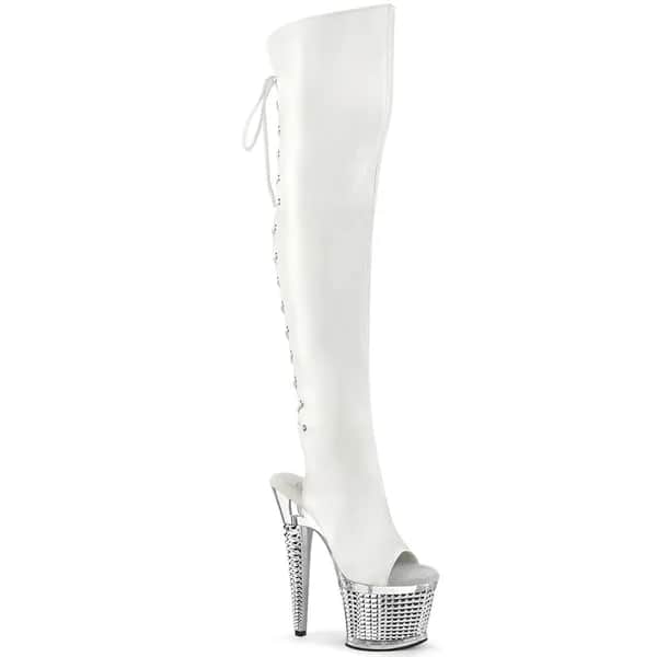 Pleaser SPECTATOR-3019 Damen Stiefel Weiß EU 38