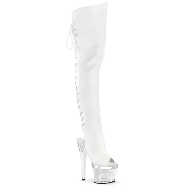 Pleaser SPECTATOR-3030 Damen Stiefel Weiß EU 40