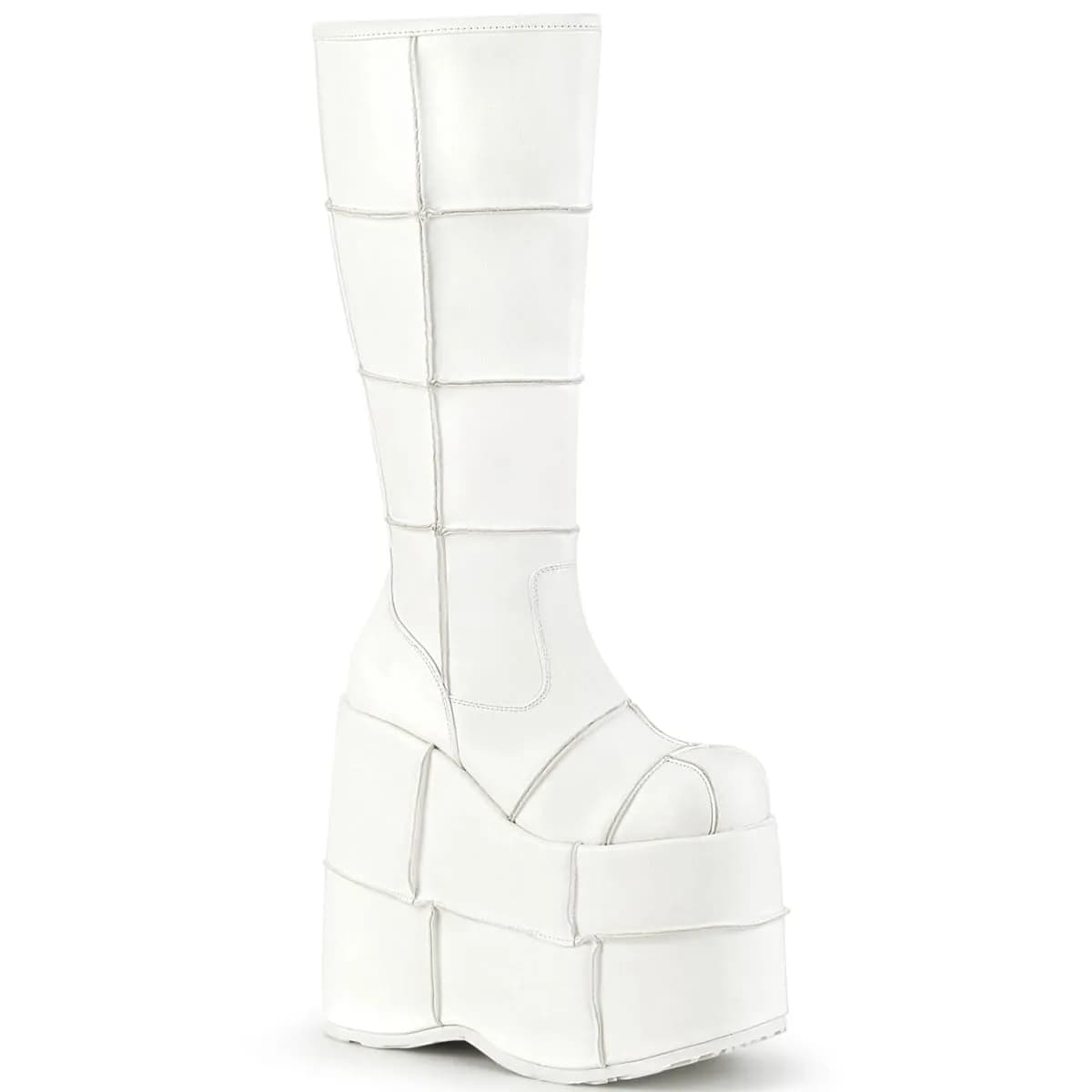 DemoniaCult STACK-301 Unisex Stiefel Weiß EU 44