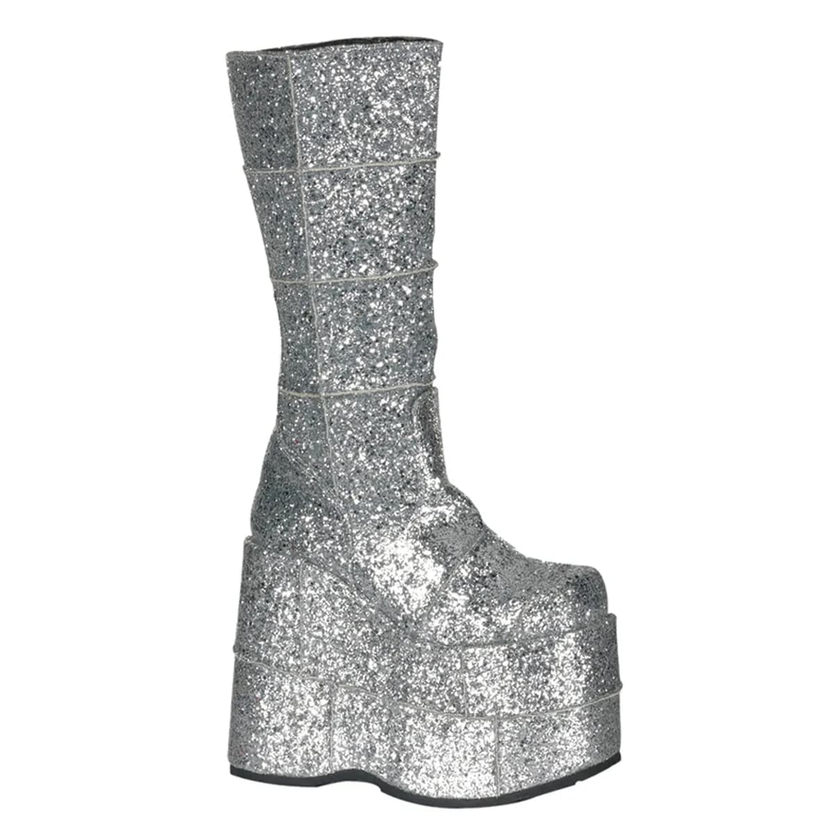 DemoniaCult STACK-301G Unisex Stiefel Silber EU 36