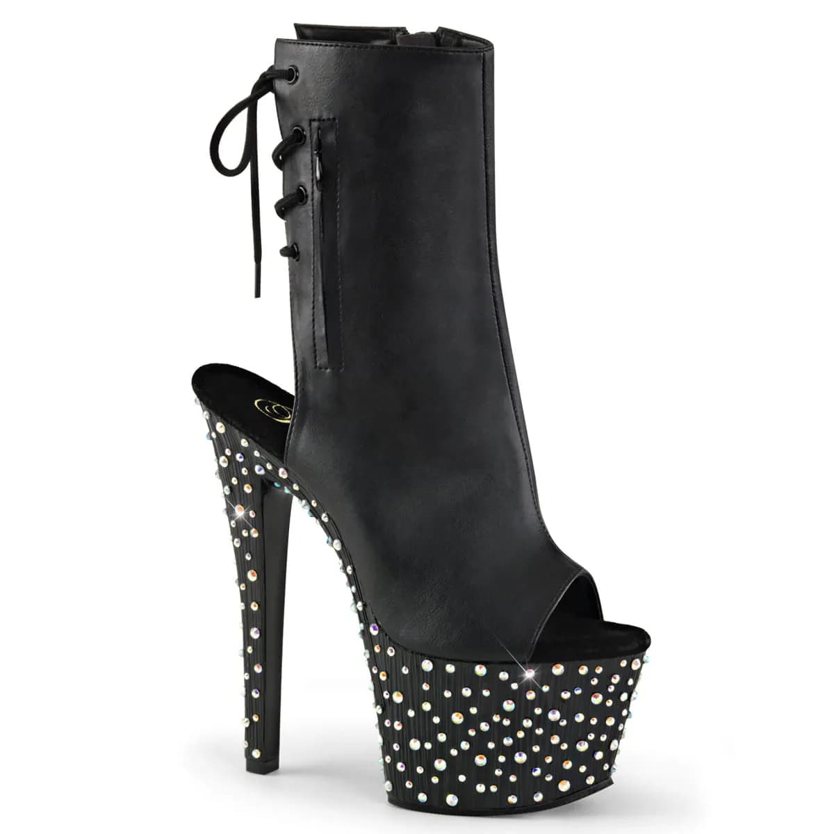 Pleaser STARDANCE-1018-7 Damen Stiefelette Schwarz