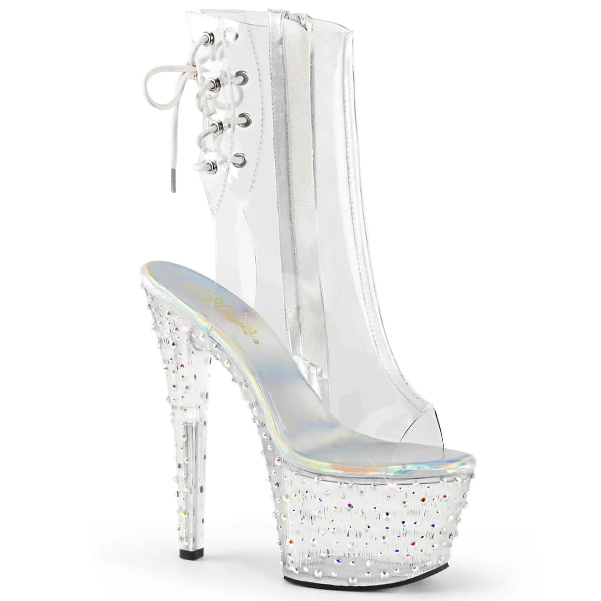 Pleaser STARDANCE-1018C-7 Damen Stiefelette Transparent EU 35