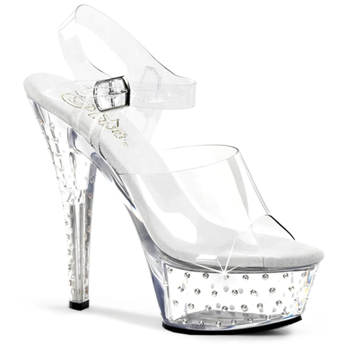 Pleaser STARDUST-608 Damen Sandale Transparent EU 37