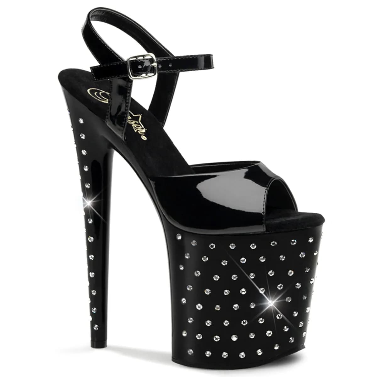 Pleaser STARDUST-809 Damen Sandale Schwarz