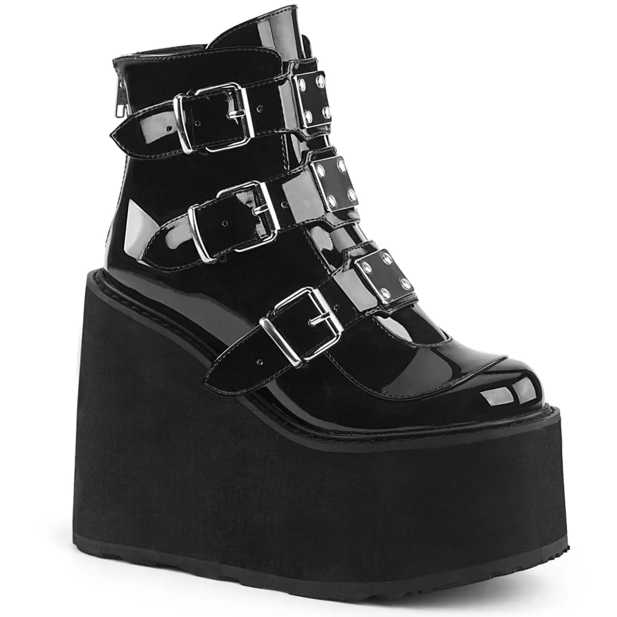 DemoniaCult SWING-105 Damen Stiefelette Schwarz Lack EU 37