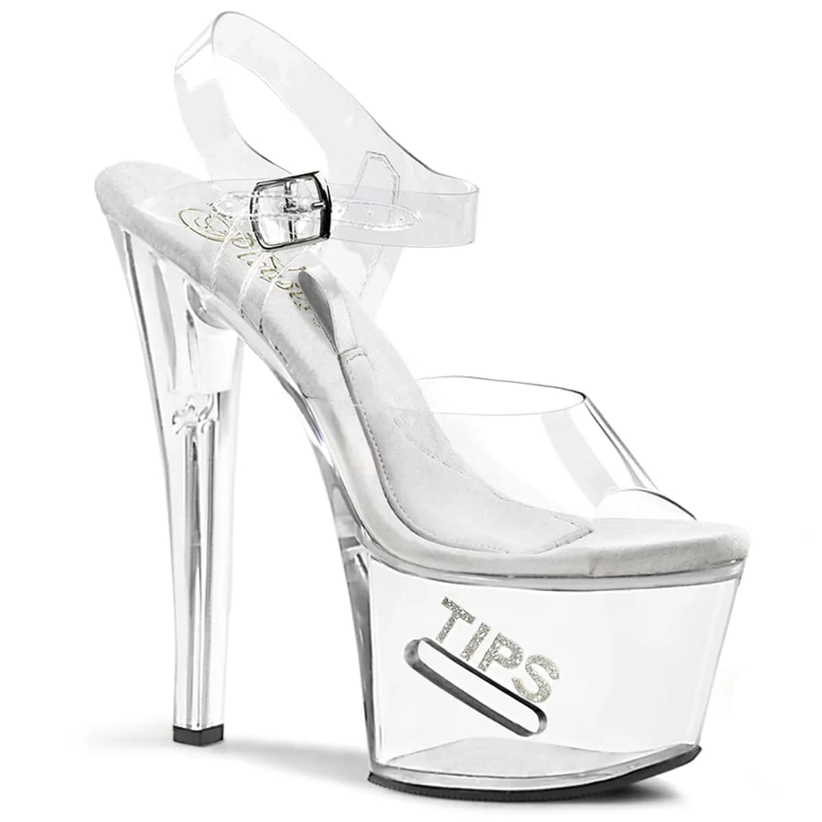 Pleaser TIPJAR-708-5 Damen Sandale Transparent EU 42