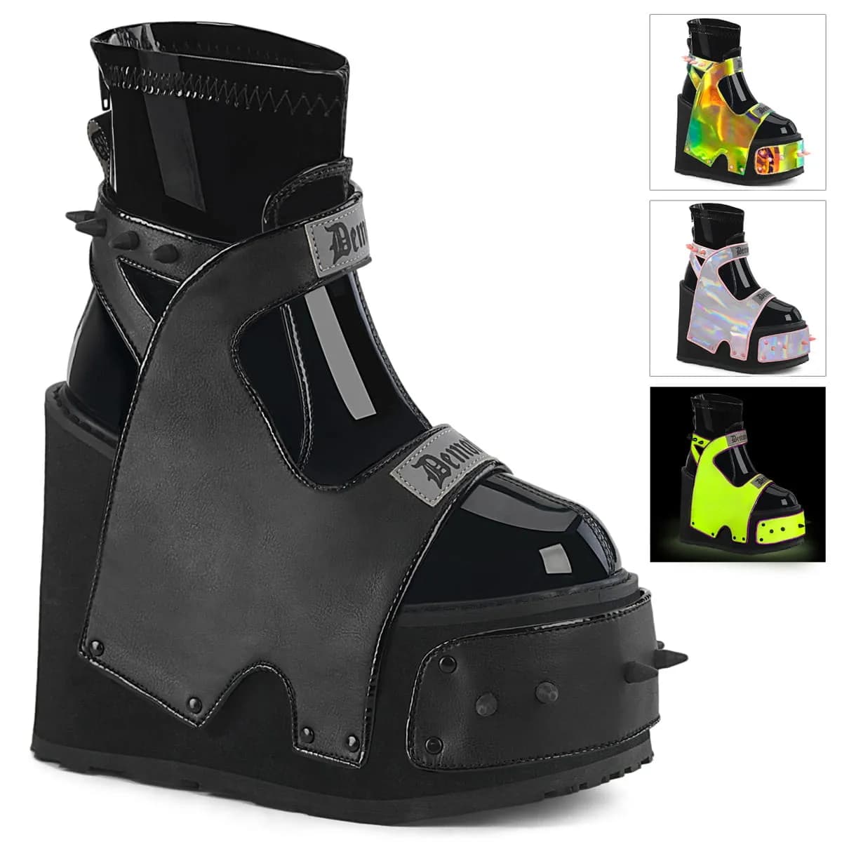 DemoniaCult TRANSFORMER-808 Damen Stiefel Schwarz EU 40