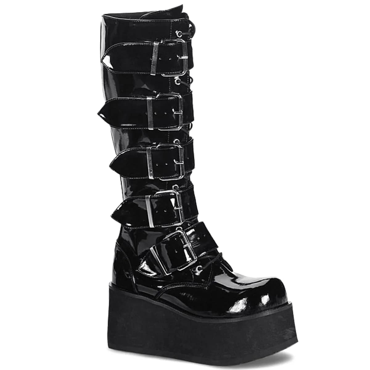 DemoniaCult TRASHVILLE-518 Unisex Stiefel Schwarz Lack EU 43