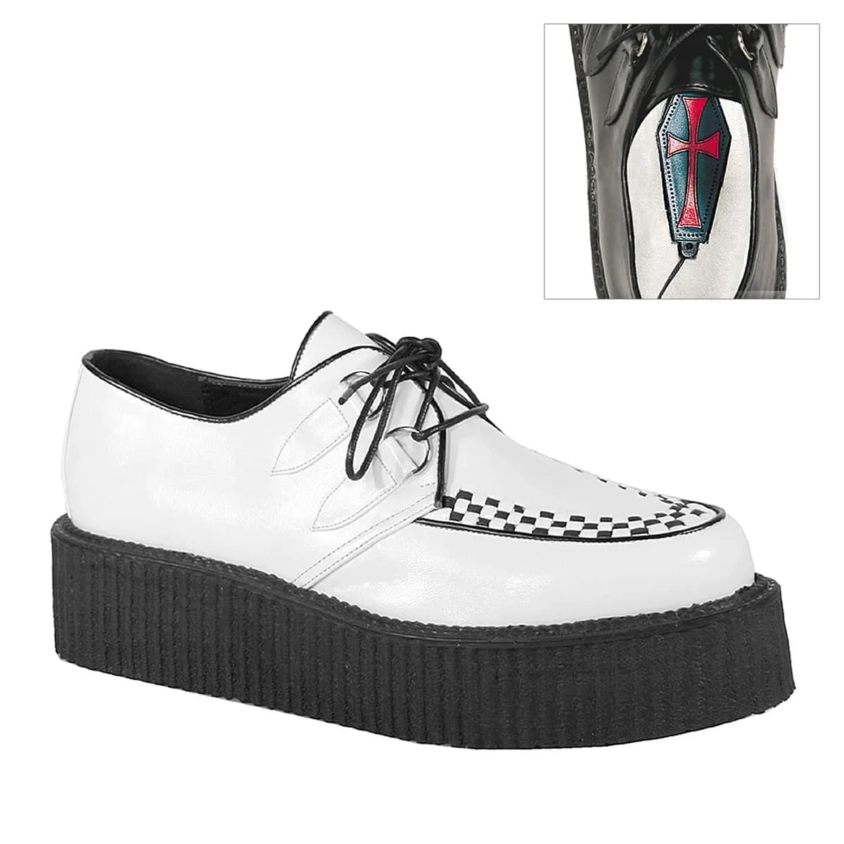 DemoniaCult V-CREEPER-502 Unisex Creeper Weiß EU 37