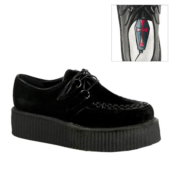 DemoniaCult V-CREEPER-502S Unisex Creeper Schwarz EU 43