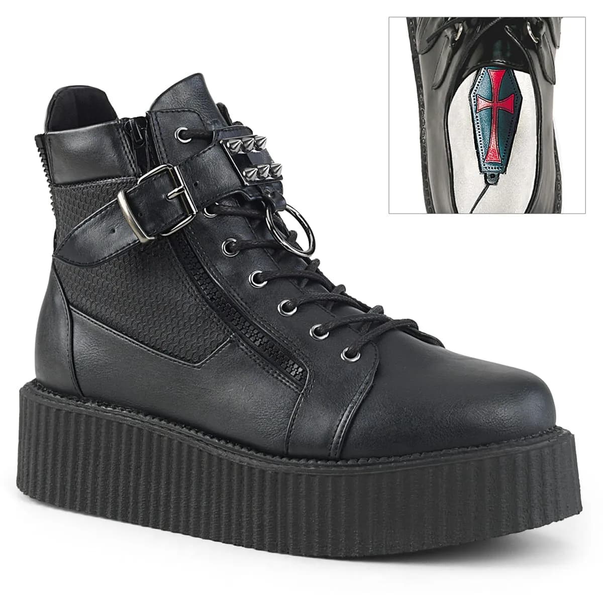 DemoniaCult V-CREEPER-566 Unisex Creeper Schwarz EU 38