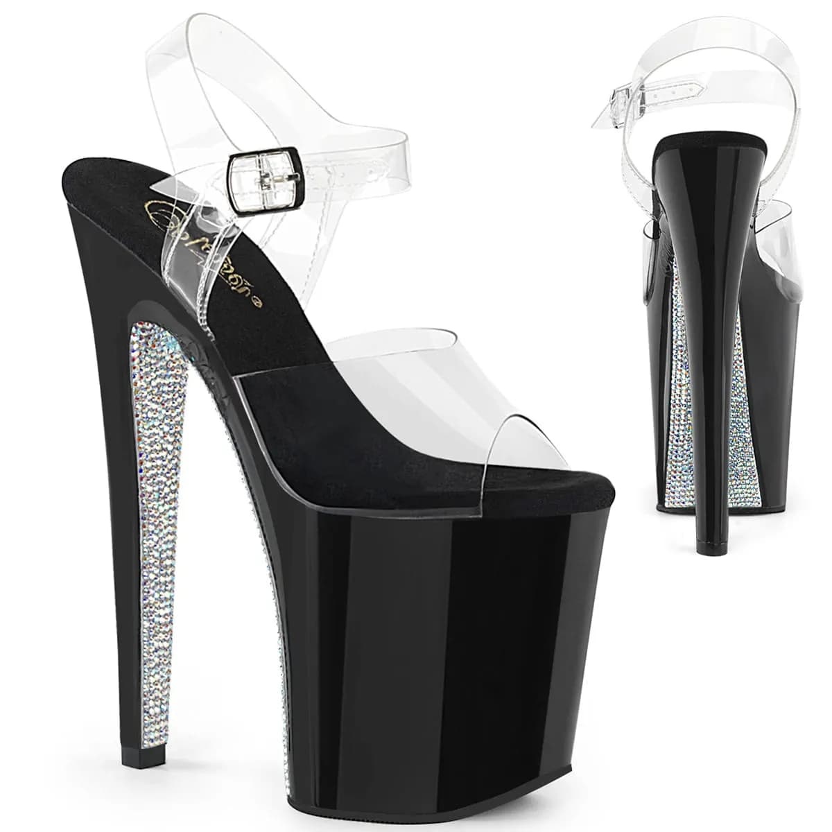 Pleaser XTREME-808CRS Damen Sandale Transparent EU 37